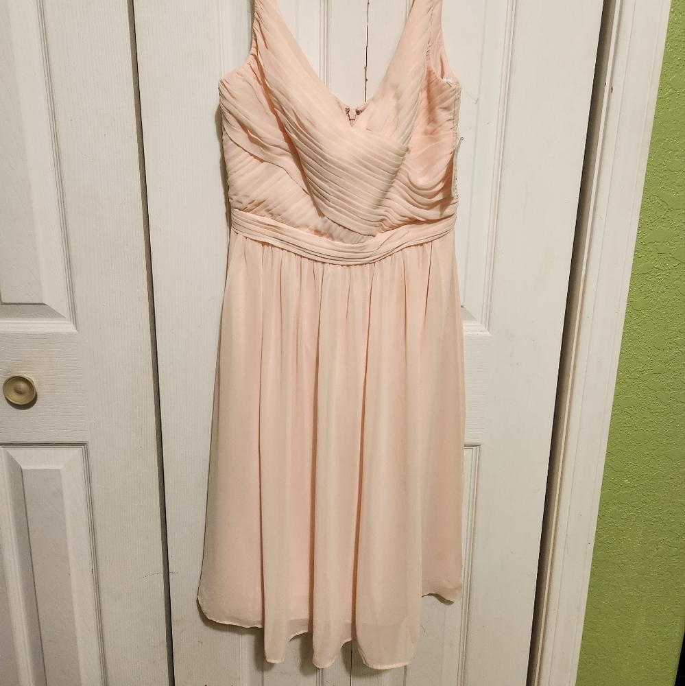 Davids Bridal Elegant Pink Sleeveless Dress - Picture 9 of 9